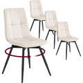 Lot de 4 chaises de salle à manger pivotantes 360°, assise en velours ergonomique, fauteuils modernes beige cappuccino