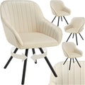 Lot de quatre chaises pivotantes en velours avec assise rembourrée pour salle à manger, salon ou bureau