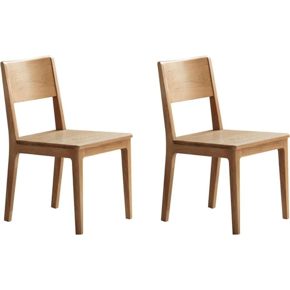 Lot de deux chaises en chêne massif au design minimaliste pour salle à manger ou cuisine