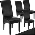 Lot de quatre chaises de salle à manger ergonomiques en similicuir avec pieds en bois