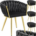 Lot de quatre fauteuils de salle à manger rembourrés au design ergonomique pour intérieur moderne